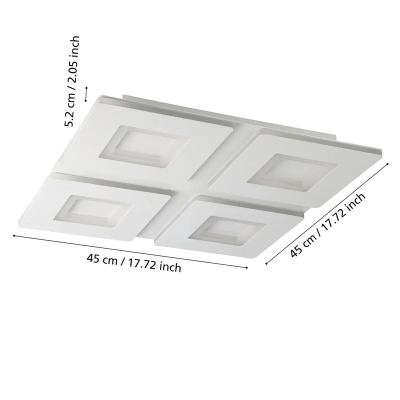 LED-taklampa Padrogiano-Z 4 lampor, 45 x 45 cm från EGLO connect i Vit – produktbild 3 av 5