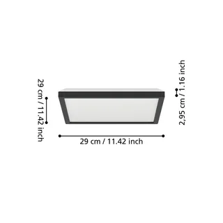 LED plafondlamp Rovito-Z, 29 x 29 cm de EGLO connect en Noir – photo du produit 4 sur 5