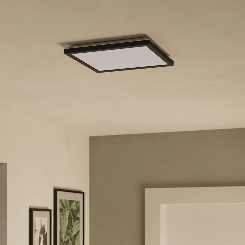 LED plafondlamp Rovito-Z, 29 x 29 cm de EGLO connect en Noir – photo du produit 3 sur 5