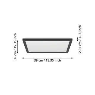 LED plafondlamp Rovito-Z, 39 x 39 cm de EGLO connect en Noir – photo du produit 4 sur 5