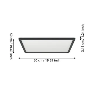 LED plafondlamp Rovito-Z, 50 x 50 cm van EGLO connect in Zwart – productfoto 4 van 5