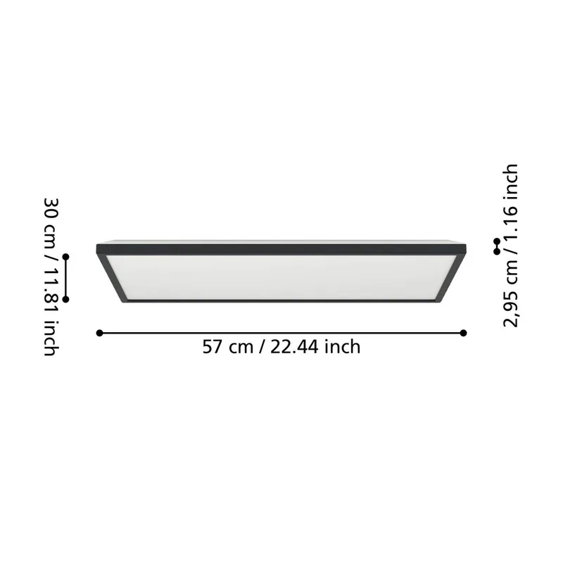 LED plafondlamp Rovito-Z, 57 x 30 cm by EGLO connect in Black – product photo 4 of 5