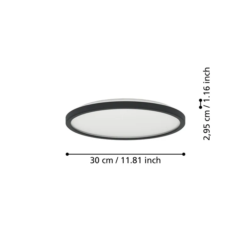 LED plafondlamp Rovito-Z, Ø 30 cm by EGLO connect in Black – product photo 4 of 5