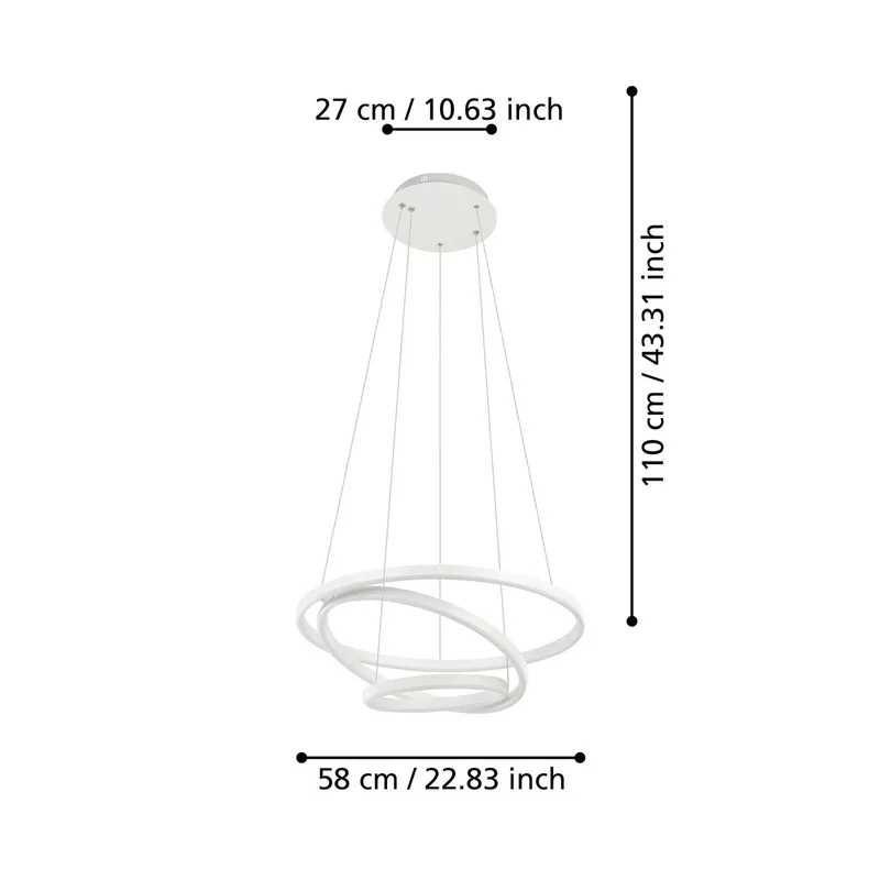 Lobinero-Z LED hanglamp by EGLO connect in White – product photo 4 of 5