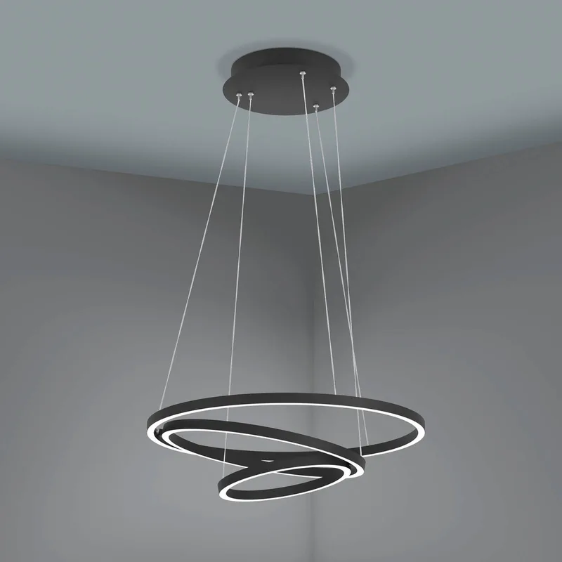 Lobinero-Z LED hanglamp, zwart van EGLO connect in Zwart, Wit – productfoto 5 van 5