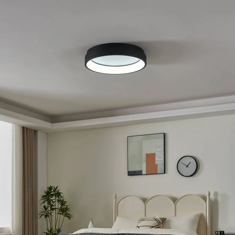 Marghera-Z LED plafondlamp van EGLO connect in Zwart, Wit – productfoto 2 van 4