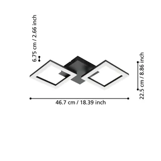 Paranday-Z LED-taklampa 2 lampor 47cm från EGLO connect i Svart, Vit – produktbild 3 av 5