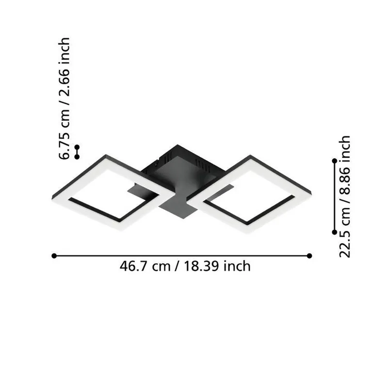 Paranday-Z LED-taklampa 2 lampor 47cm från EGLO connect i Svart, Vit – produktbild 2 av 5