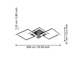 Paranday-Z LED plafondlamp 3-l. 65cm de EGLO connect en Noir, Blanc – photo du produit 2 sur 5