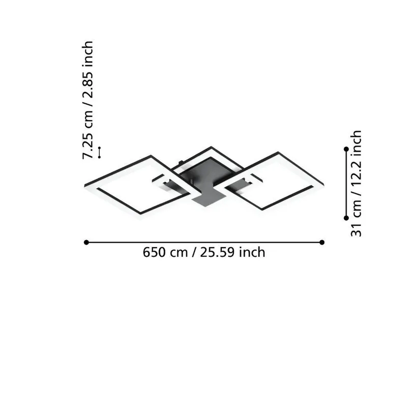 Paranday-Z LED plafondlamp 3-l. 65cm de EGLO connect en Noir, Blanc – photo du produit 2 sur 5