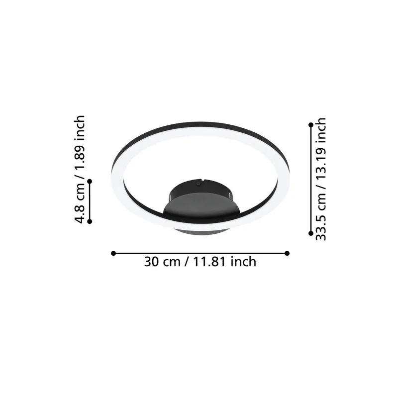 Parrapos-Z LED-taklampa, 1 lampa från EGLO connect i Svart, Vit – produktbild 4 av 5