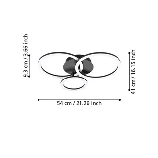 Parrapos-Z LED plafondlamp, 3-lamps by EGLO connect in Black, White – product photo 4 of 5