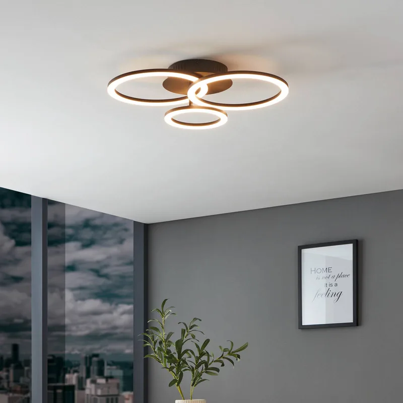 Parrapos-Z LED plafondlamp, 3-lamps by EGLO connect in Black, White – product photo 2 of 5