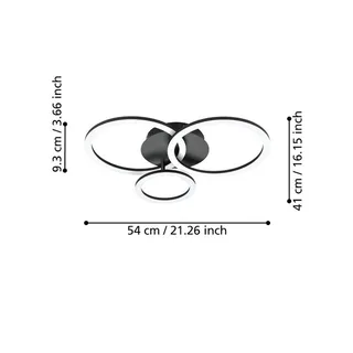 Parrapos-Z LED plafondlamp, 3-lamps by EGLO connect in Black, White – product photo 3 of 5