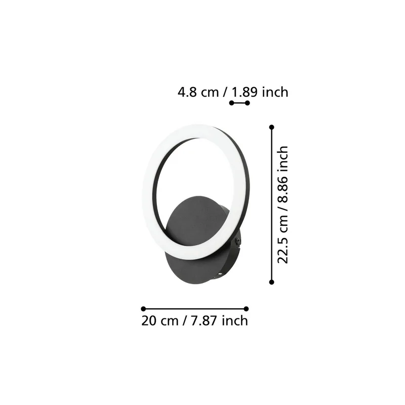 Parrapos-Z LED wandlamp, 1-lamp by EGLO connect in Black, White – product photo 4 of 5