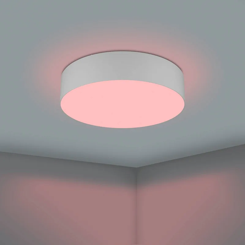 Romao-Z LED plafondlamp, Ø57cm, grijs de EGLO connect en Gris, Blanc – photo du produit 5 sur 5
