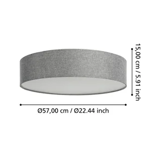 Romao-Z LED plafondlamp, Ø57cm, grijs de EGLO connect en Gris, Blanc – photo du produit 4 sur 5