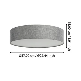 Romao-Z LED plafondlamp, Ø57cm, grijs de EGLO connect en Gris, Blanc – photo du produit 3 sur 5