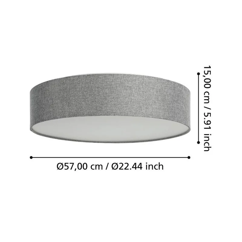 Romao-Z LED plafondlamp, Ø57cm, grijs de EGLO connect en Gris, Blanc – photo du produit 3 sur 5