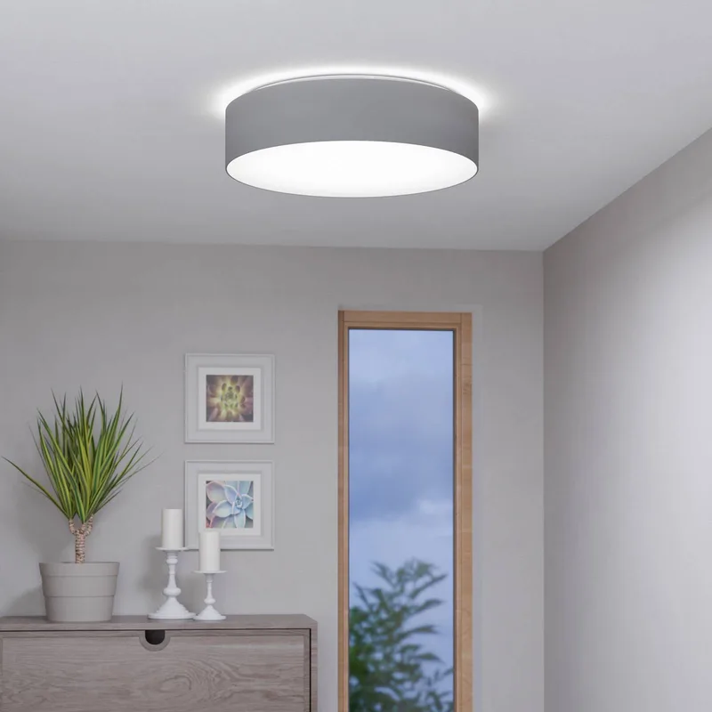 Romao-Z LED plafondlamp, Ø57cm, grijs de EGLO connect en Gris, Blanc – photo du produit 2 sur 5