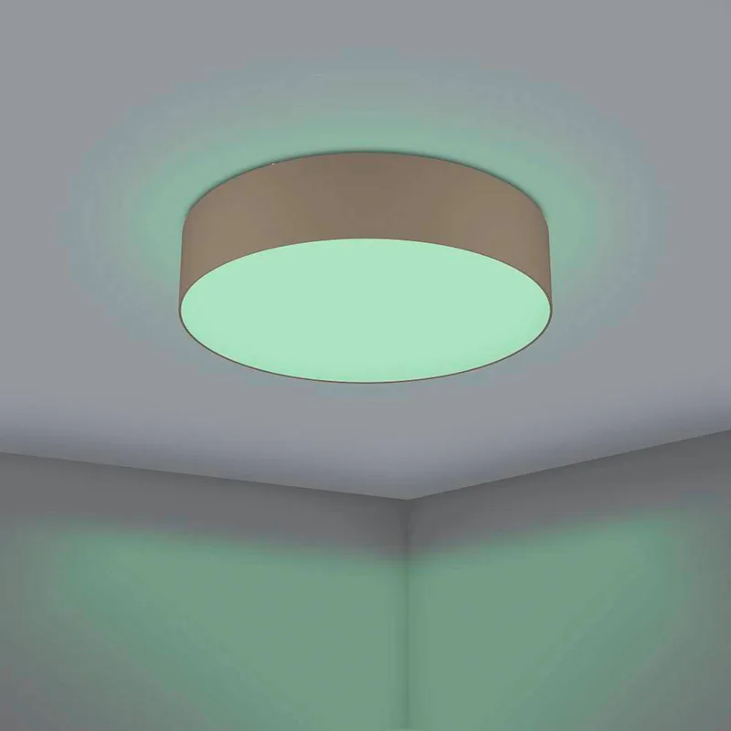 Romao-Z LED plafondlamp, Ø57cm, taupe van EGLO connect in Taupe, Wit – productfoto 3 van 5