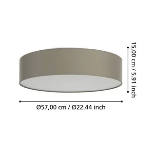 Romao-Z LED plafondlamp, Ø57cm, taupe van EGLO connect in Taupe, Wit – productfoto 4 van 5