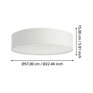 Romao-Z LED plafondlamp, Ø57cm by EGLO connect in White – product photo 4 of 5