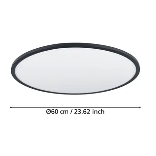 Sarsina-Z plafondlamp zwart Ø60cm de EGLO connect en Noir, Blanc – photo du produit 4 sur 5