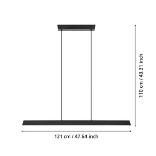 Simolaris-Z LED hanglamp, 122cm de EGLO connect en Noir – photo du produit 3 sur 4