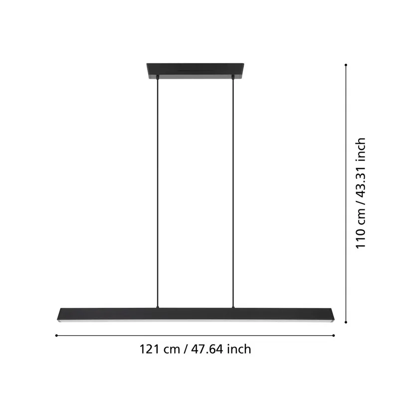 Simolaris-Z LED hanglamp, 122cm de EGLO connect en Noir – photo du produit 3 sur 4