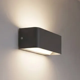 Smart LED buiten wandlamp SANIA-Z, zwart, IP55 van EGLO connect in Zwart, Wit – productfoto 1 van 5