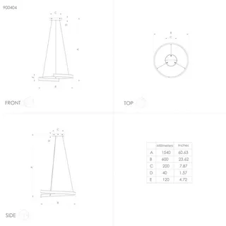 Smart LED hanglamp Andabaia-Z, zwart by EGLO connect in Black, White – product photo 3 of 5