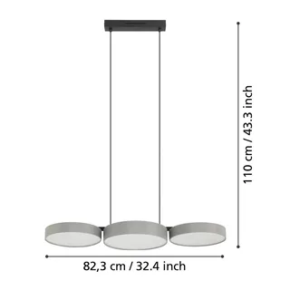 Smart LED hanglamp Barbano-Z, grijs by EGLO connect in Grey, White – product photo 4 of 5