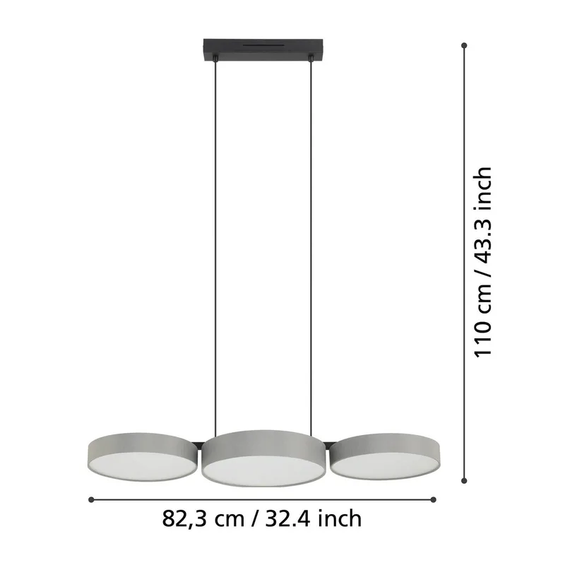 Smart LED hanglamp Barbano-Z, grijs by EGLO connect in Grey, White – product photo 4 of 5