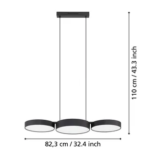 Smart LED hanglamp Barbano-Z, zwart van EGLO connect in Zwart, Wit – productfoto 4 van 5