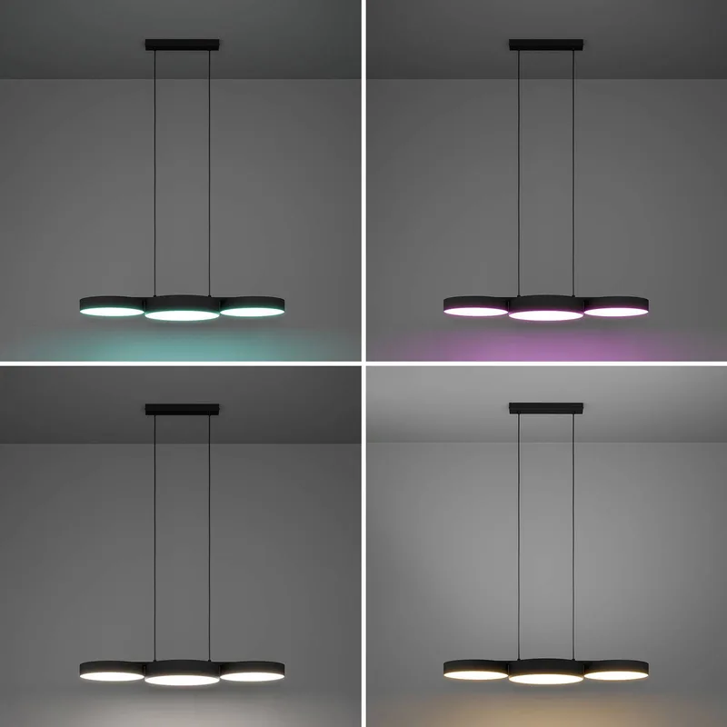 Smart LED hanglamp Barbano-Z, zwart van EGLO connect in Zwart, Wit – productfoto 5 van 5