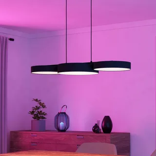 Smart LED hanglamp Barbano-Z, zwart van EGLO connect in Zwart, Wit – productfoto 3 van 5