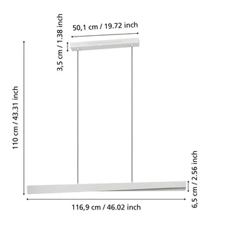 Smart LED hanglamp Bolognano-Z, grijs by EGLO connect in Grey, White – product photo 4 of 5