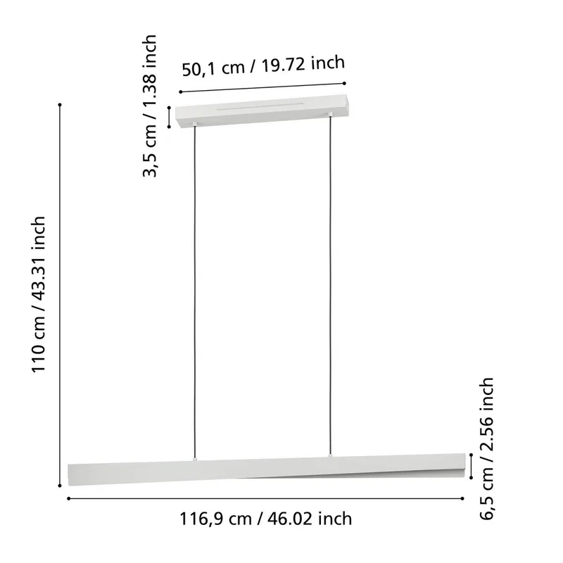 Smart LED hanglamp Bolognano-Z, grijs by EGLO connect in Grey, White – product photo 4 of 5