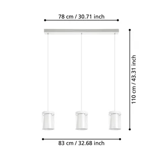Smart LED hanglamp Chiusello-Z, wit, metaal by EGLO connect in Helder, White – product photo 3 of 5