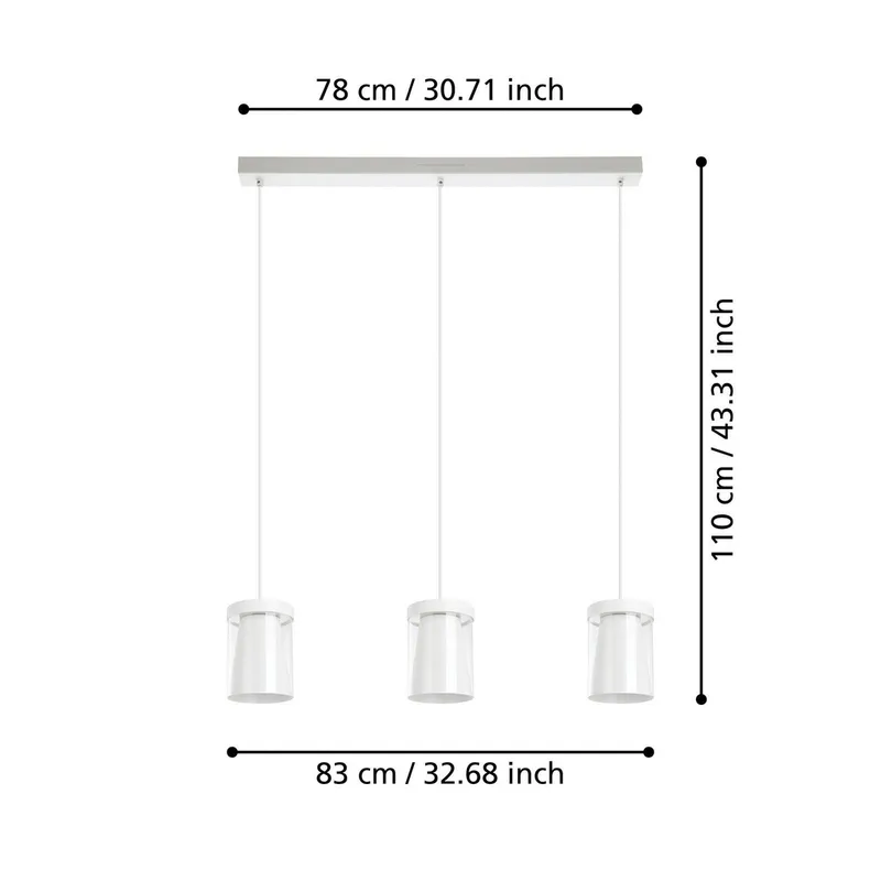 Smart LED hanglamp Chiusello-Z, wit, metaal by EGLO connect in Helder, White – product photo 3 of 5