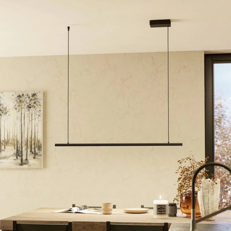 Smart LED hanglamp FLATRON-Z, 101 cm, zwart van EGLO connect in Matzwart – productfoto 2 van 3