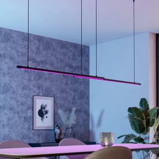 Smart LED hanglamp FLATRON-Z, 150 cm, zwart van EGLO connect in Matzwart – productfoto 3 van 4