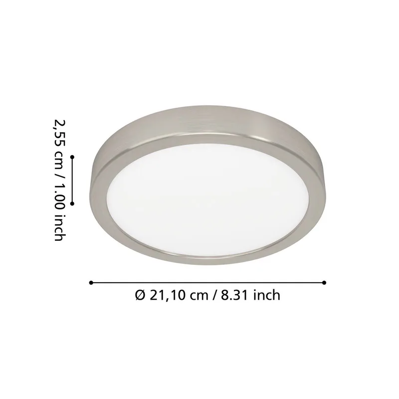 Smart LED opbouwlamp Fueva 6-Z, grijs, Ø 21 cm van EGLO connect in Nikkel mat, Wit – productfoto 4 van 5