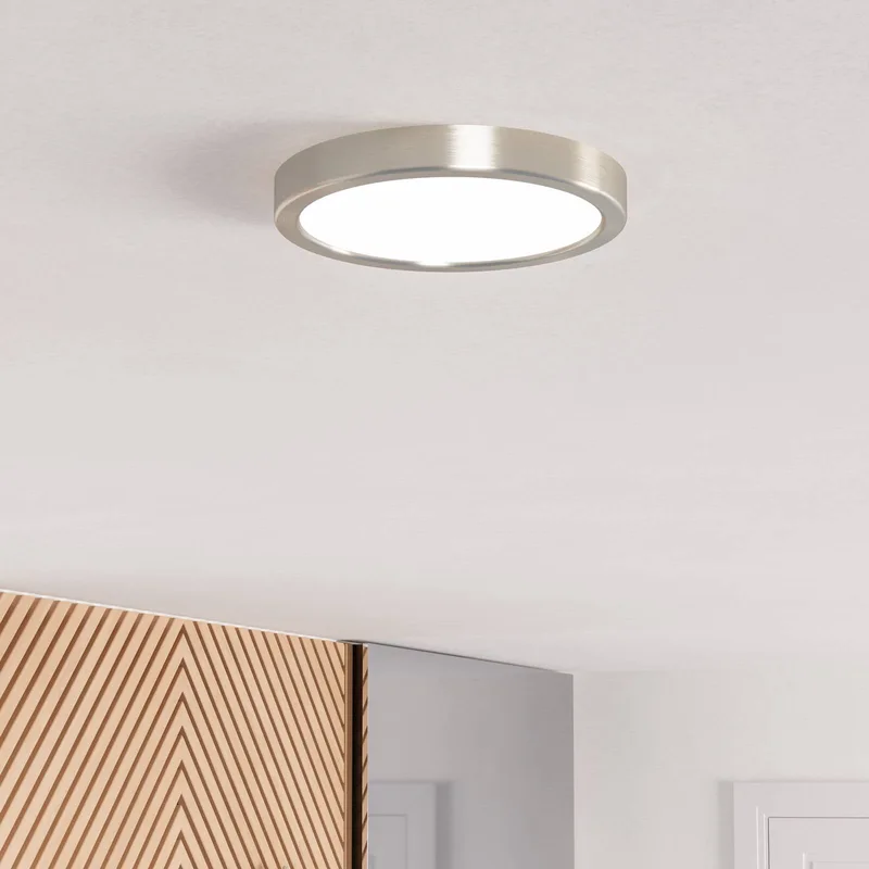 Smart LED opbouwlamp Fueva 6-Z, grijs, Ø 21 cm van EGLO connect in Nikkel mat, Wit – productfoto 2 van 5