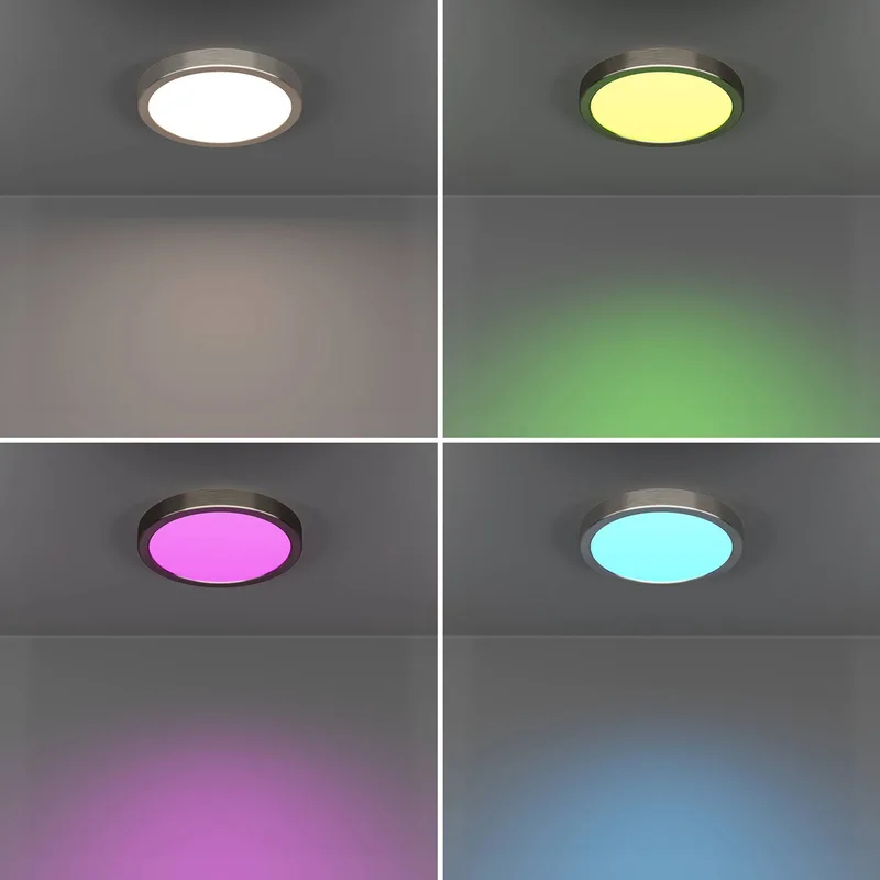 Smart LED opbouwlamp Fueva 6-Z, grijs, Ø 21 cm van EGLO connect in Nikkel mat, Wit – productfoto 5 van 5
