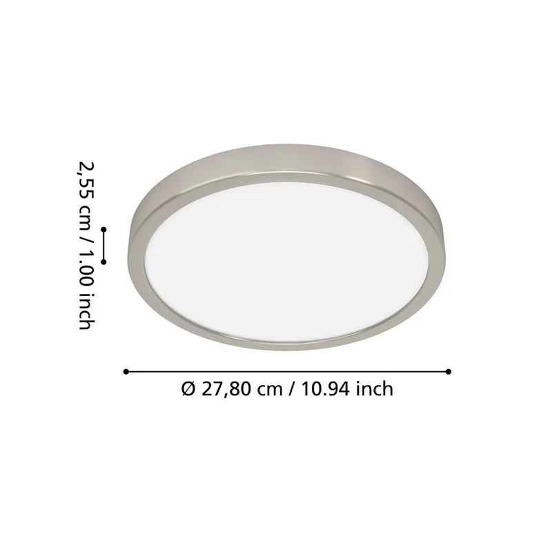 Smart LED opbouwlamp Fueva 6-Z, grijs, Ø 27 cm van EGLO connect in Nikkel mat, Wit – productfoto 4 van 5