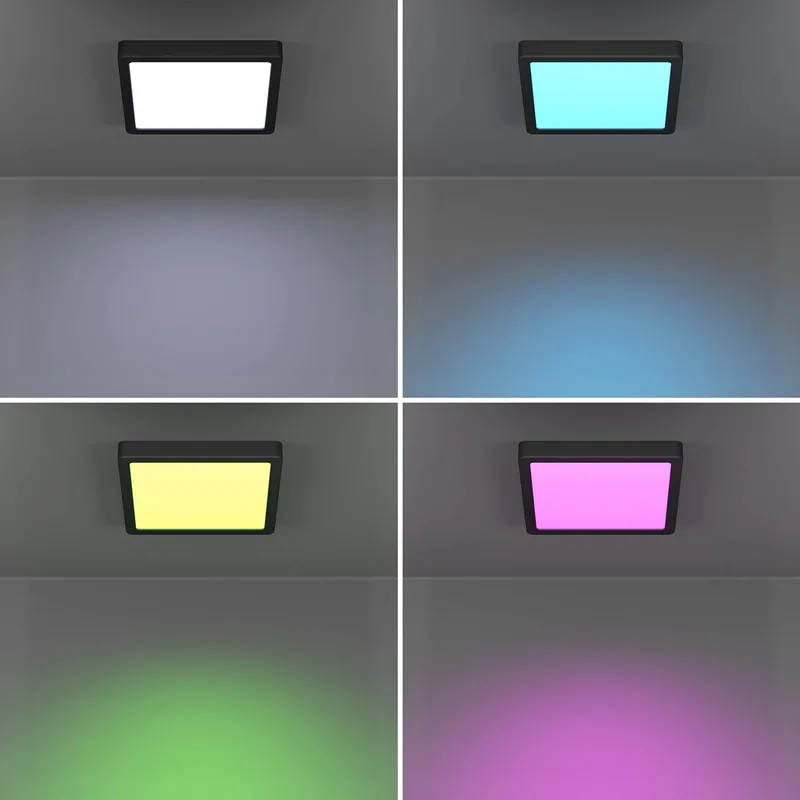 Smart LED opbouwlamp Fueva 6-Z, zwart, 22 cm fra EGLO connect i Sort, Hvid – produktbillede 5 af 5