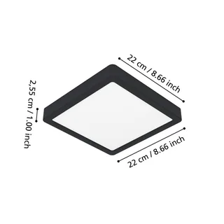 Smart LED opbouwlamp Fueva 6-Z, zwart, 22 cm fra EGLO connect i Sort, Hvid – produktbillede 4 af 5