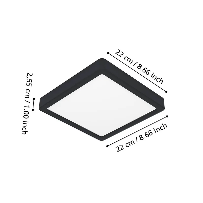 Smart LED opbouwlamp Fueva 6-Z, zwart, 22 cm fra EGLO connect i Sort, Hvid – produktbillede 4 af 5